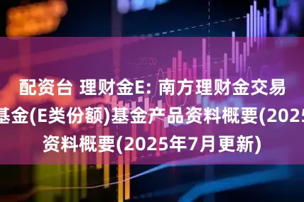 配资台 理财金E: 南方理财金交易型货币市场基金(E类份额)基金产品资料概要(2025年7月更新)